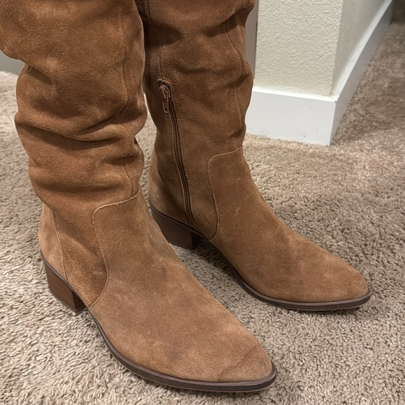 Size 10 Brown Swede leather riding boots - Picture 8 of 9